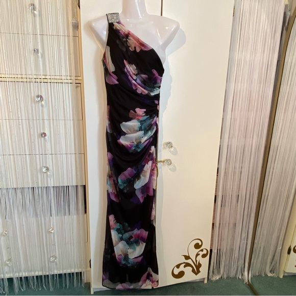 LeChateau One Shoulder Floral Maxi Dress Size XS - Picture 13 of 16